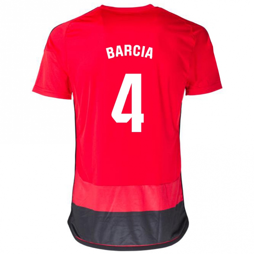 Niño Fútbol Camiseta Sergio Barcia #4 Negro Rojo 1ª Equipación 2023/24 México