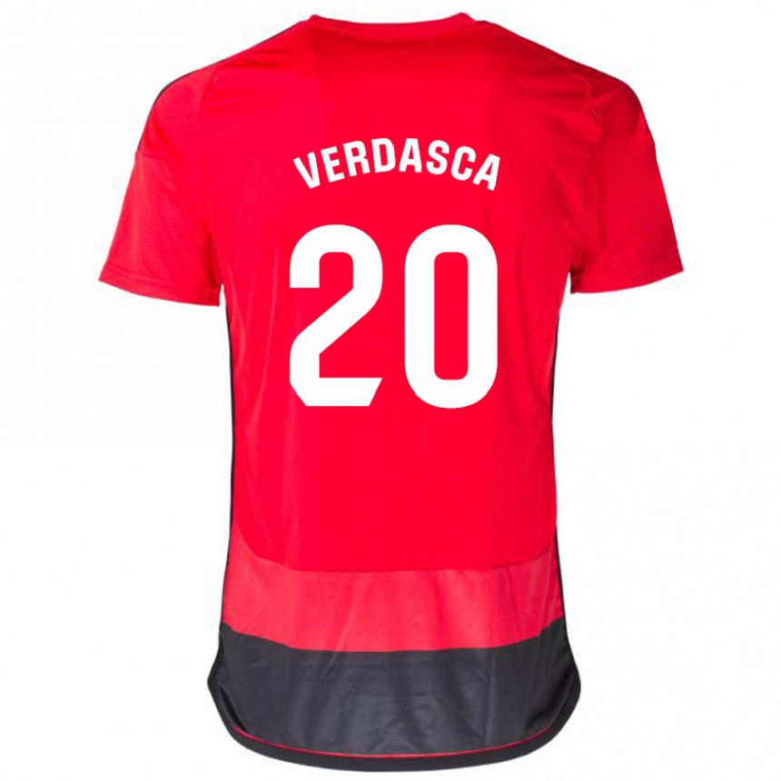 Niño Fútbol Camiseta Diogo Verdasca #20 Negro Rojo 1ª Equipación 2023/24 México