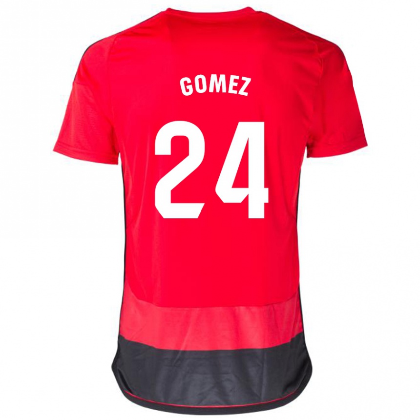 Niño Fútbol Camiseta Jonathan Gómez #24 Negro Rojo 1ª Equipación 2023/24 México