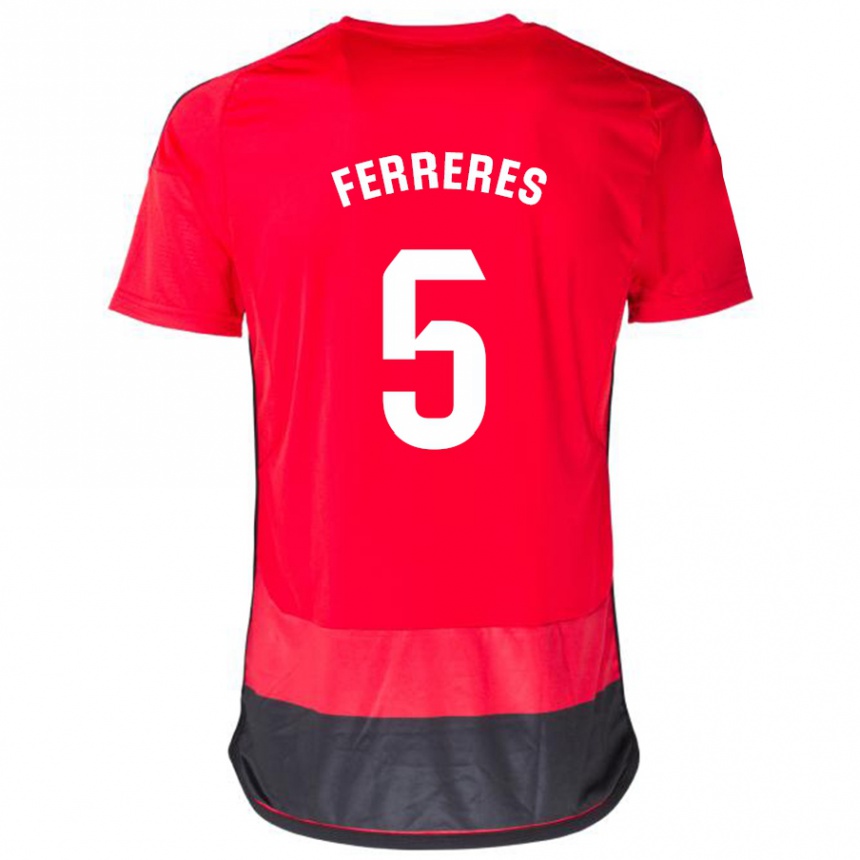 Niño Fútbol Camiseta Manolo Ferreres #5 Negro Rojo 1ª Equipación 2023/24 México