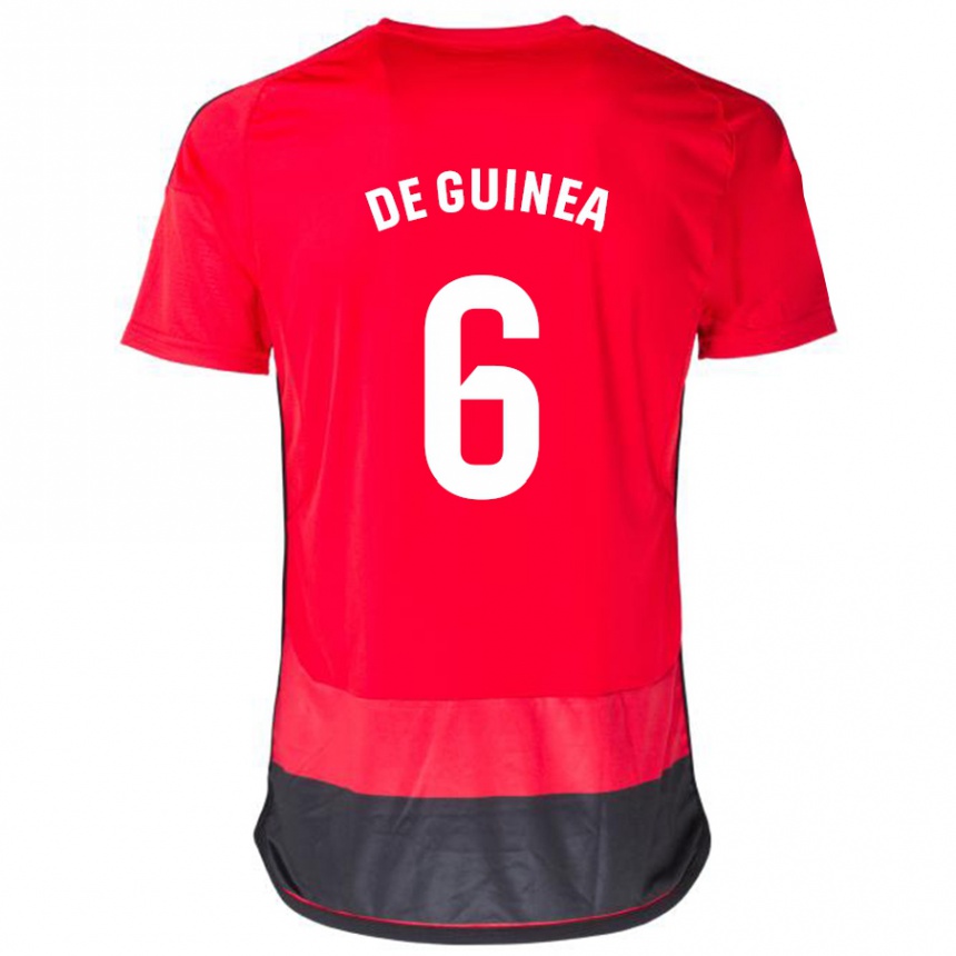 Niño Fútbol Camiseta Asier Ortiz De Guinea #6 Negro Rojo 1ª Equipación 2023/24 México