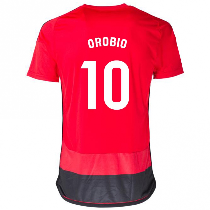 Niño Fútbol Camiseta Ekhiotz Orobio #10 Negro Rojo 1ª Equipación 2023/24 México