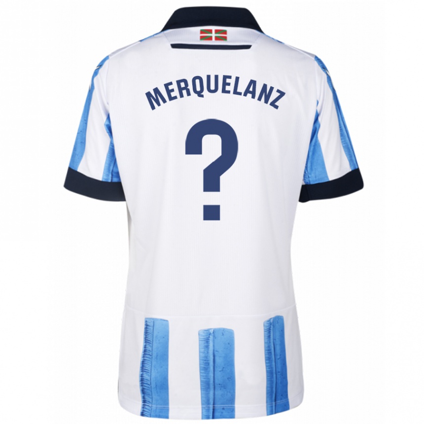 Niño Fútbol Camiseta Martín Merquelanz #0 Azul Blanco 1ª Equipación 2023/24 México