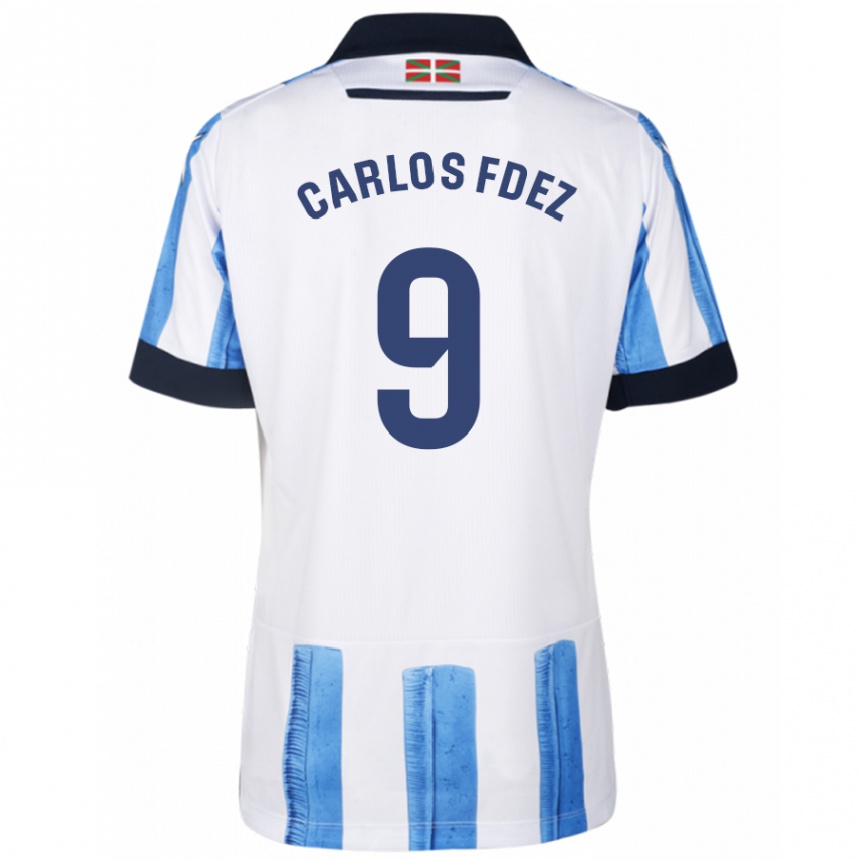 Niño Fútbol Camiseta Carlos Fernández #9 Azul Blanco 1ª Equipación 2023/24 México