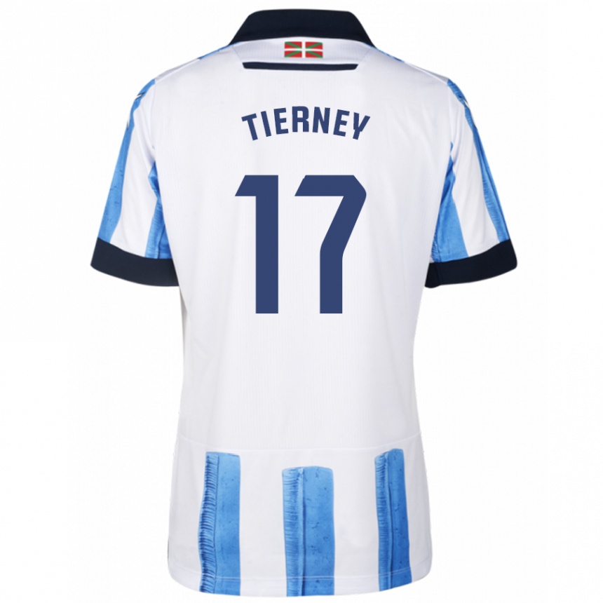 Niño Fútbol Camiseta Kieran Tierney #17 Azul Blanco 1ª Equipación 2023/24 México