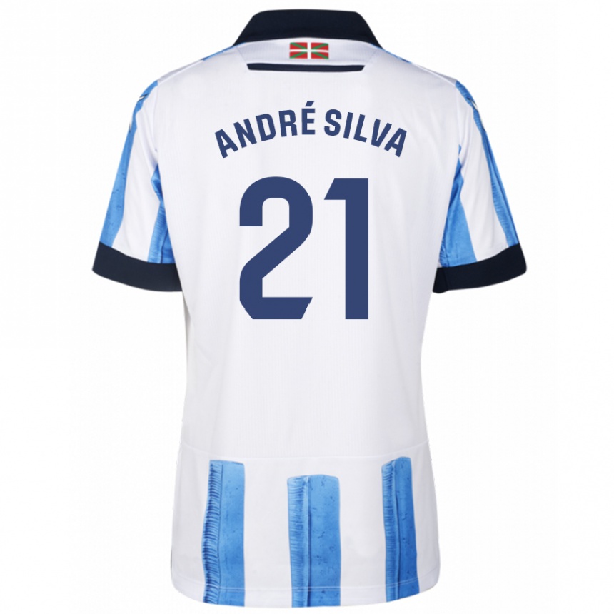 Niño Fútbol Camiseta André Silva #21 Azul Blanco 1ª Equipación 2023/24 México