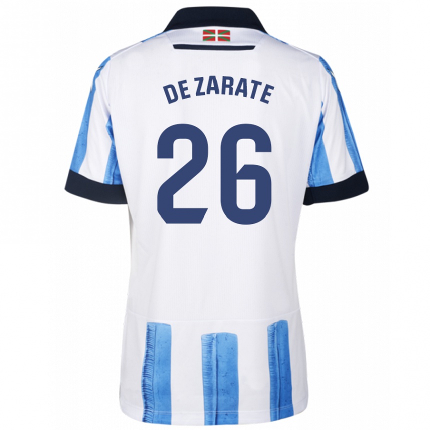 Niño Fútbol Camiseta Urko González De Zarate #26 Azul Blanco 1ª Equipación 2023/24 México