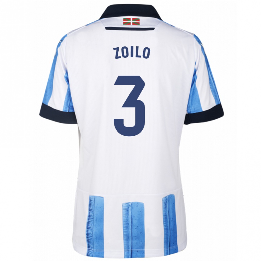 Niño Fútbol Camiseta Ander Zoilo #3 Azul Blanco 1ª Equipación 2023/24 México