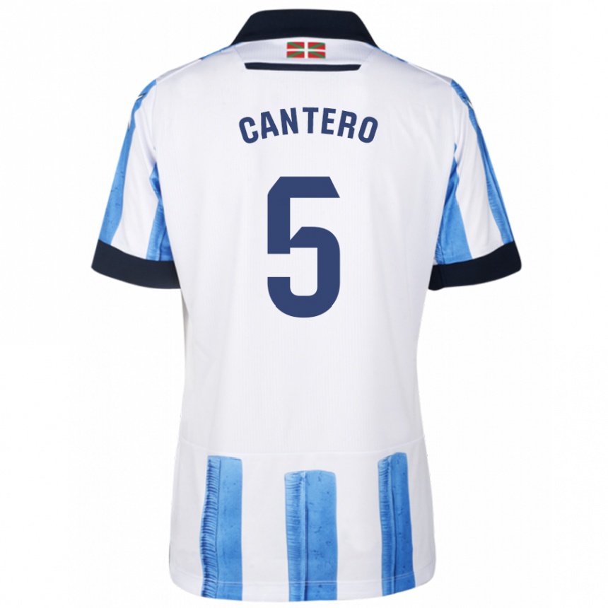 Niño Fútbol Camiseta Yago Cantero #5 Azul Blanco 1ª Equipación 2023/24 México