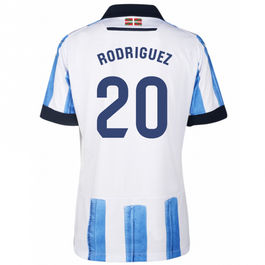 Niño Fútbol Camiseta Mikel Rodriguez #20 Azul Blanco 1ª Equipación 2023/24 México