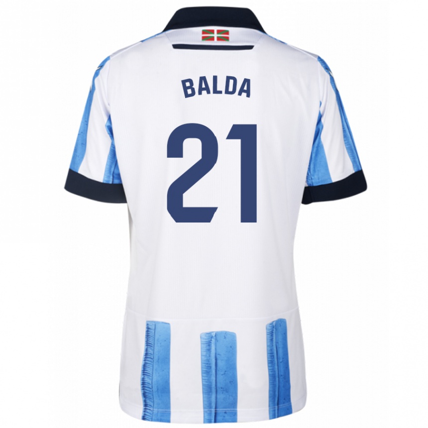 Niño Fútbol Camiseta Jon Balda #21 Azul Blanco 1ª Equipación 2023/24 México