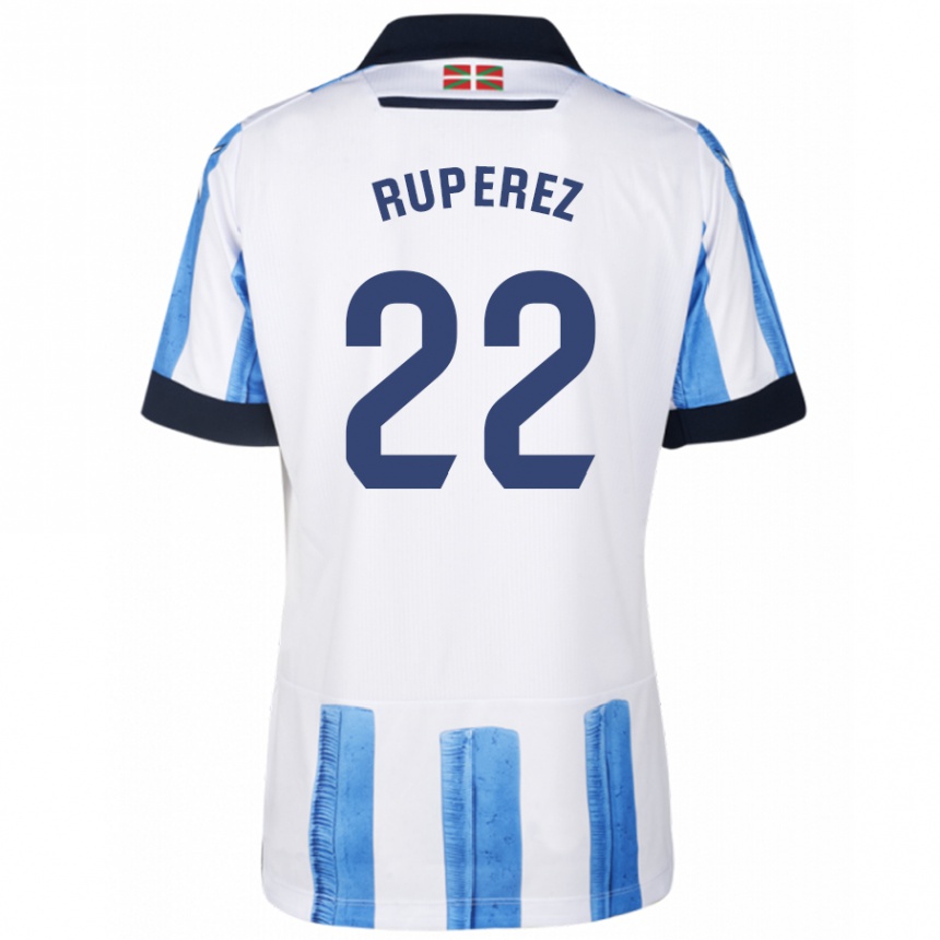 Niño Fútbol Camiseta Iñaki Rupérez #22 Azul Blanco 1ª Equipación 2023/24 México