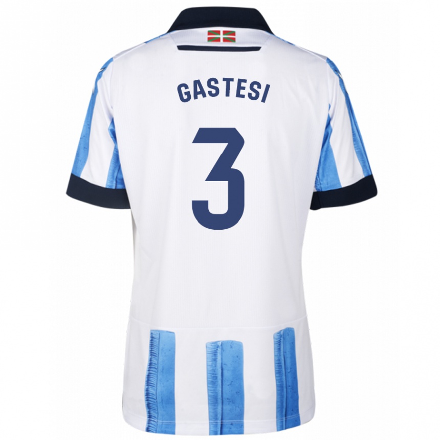 Niño Fútbol Camiseta Gorka Gastesi #3 Azul Blanco 1ª Equipación 2023/24 México