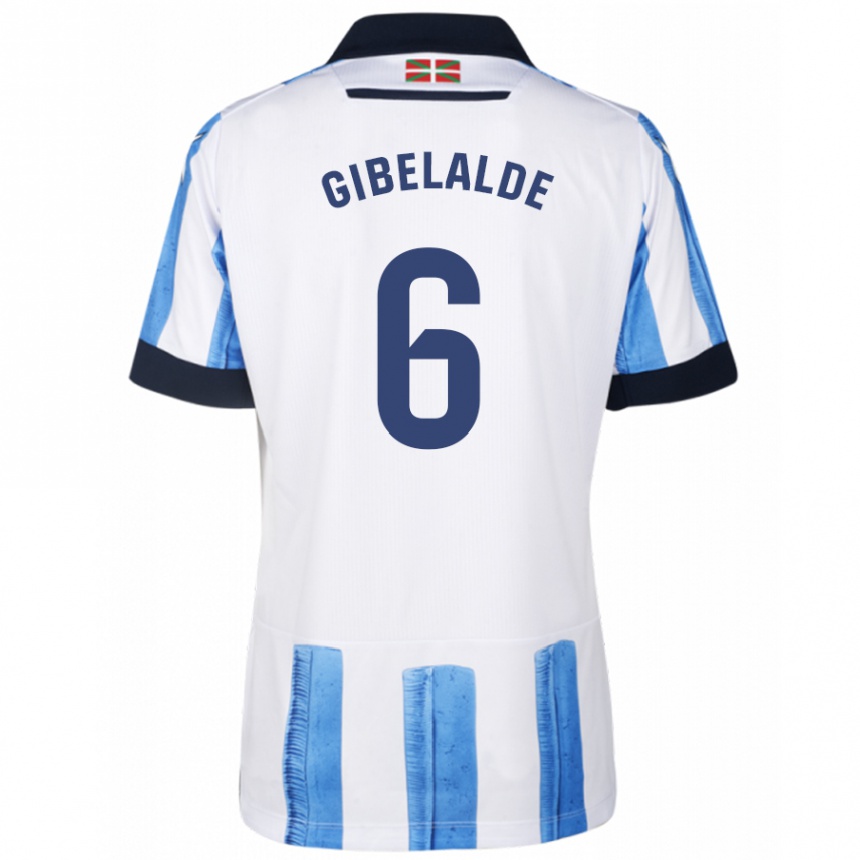 Niño Fútbol Camiseta Manex Gibelalde #6 Azul Blanco 1ª Equipación 2023/24 México