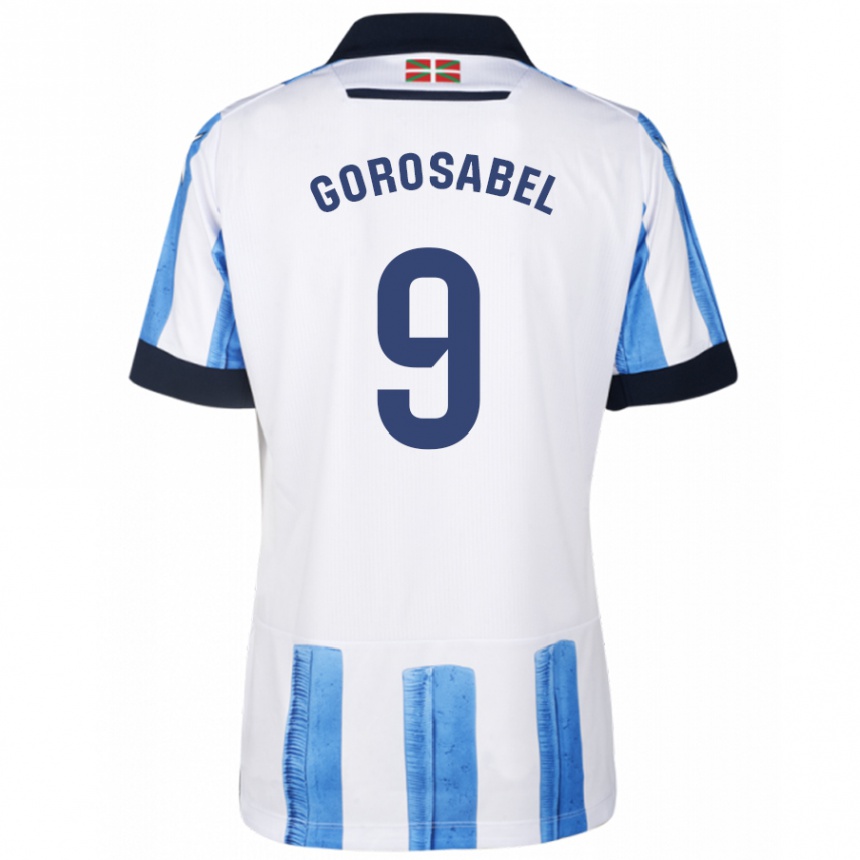 Niño Fútbol Camiseta Jakes Gorosabel #9 Azul Blanco 1ª Equipación 2023/24 México