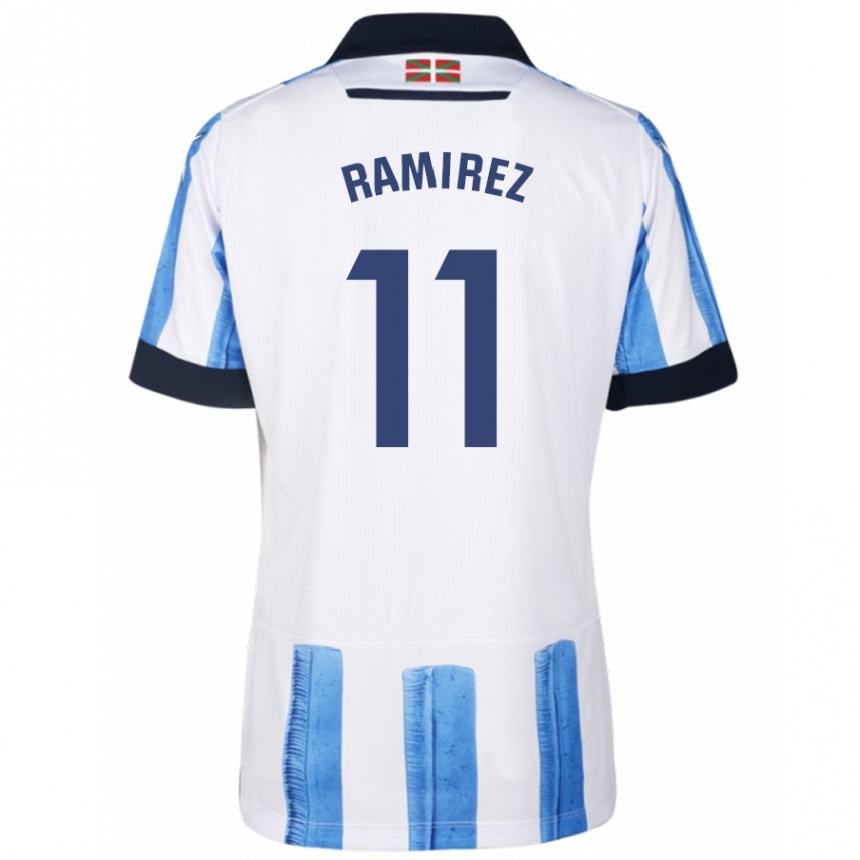 Niño Fútbol Camiseta Darío Ramirez #11 Azul Blanco 1ª Equipación 2023/24 México