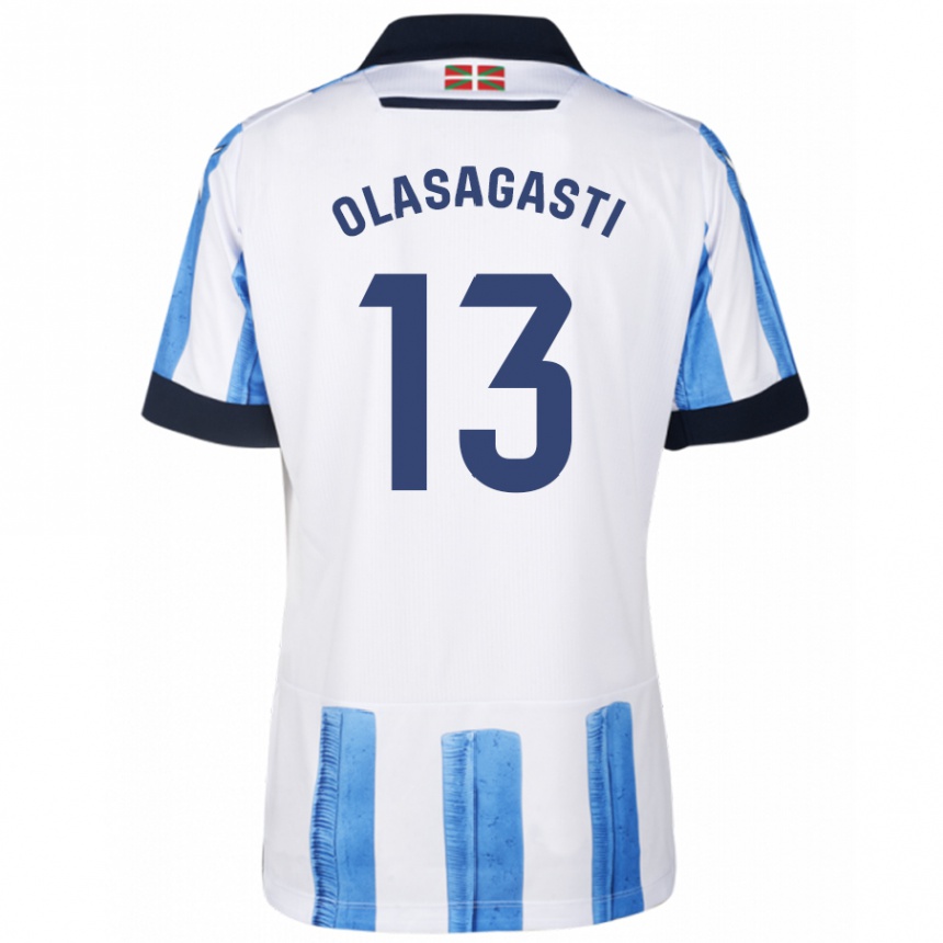 Niño Fútbol Camiseta Lander Olasagasti #13 Azul Blanco 1ª Equipación 2023/24 México