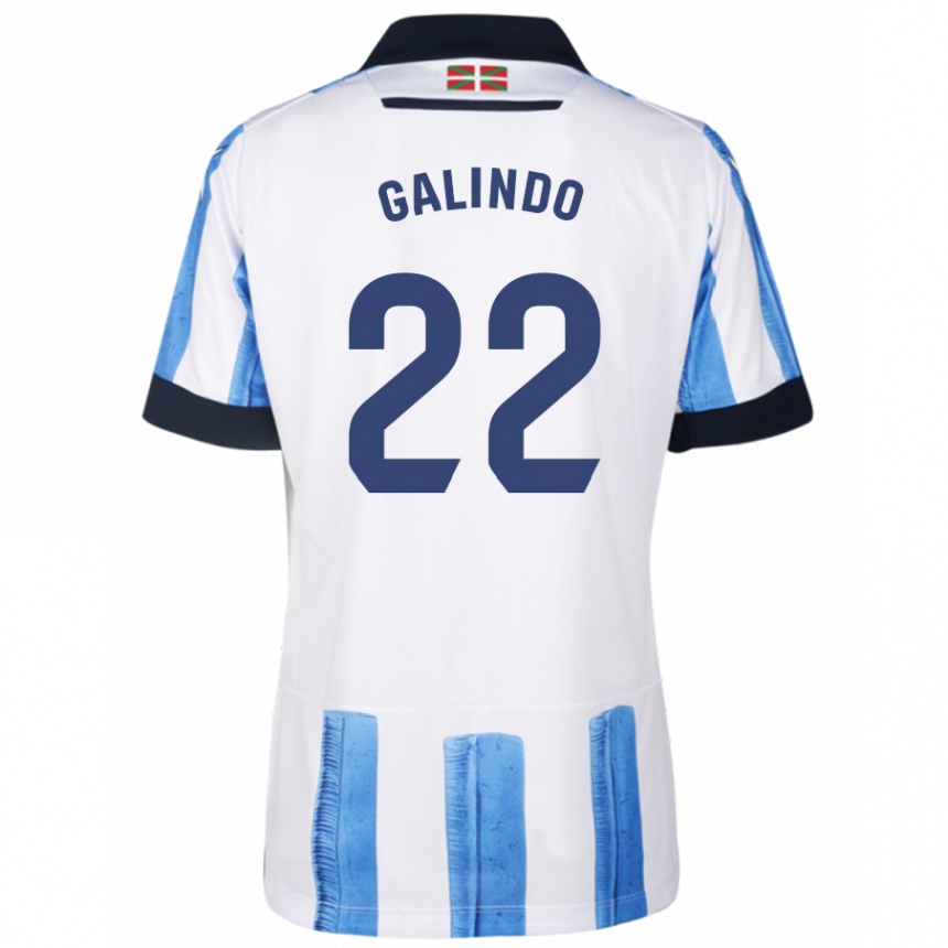 Niño Fútbol Camiseta Iker Galindo #22 Azul Blanco 1ª Equipación 2023/24 México