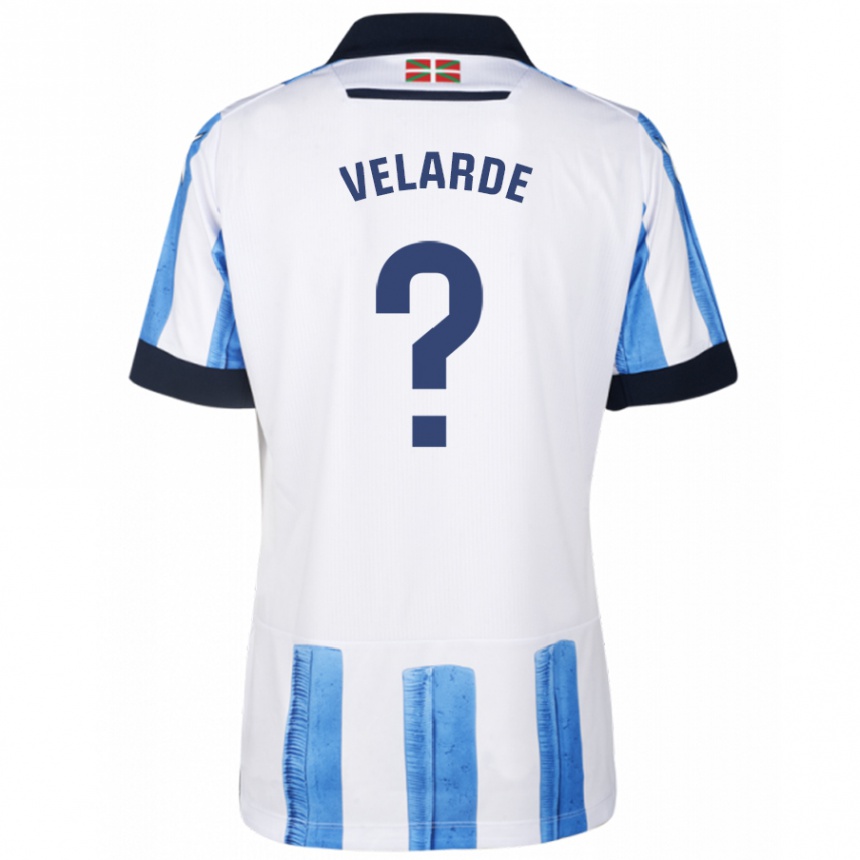 Niño Fútbol Camiseta Alain Velarde #0 Azul Blanco 1ª Equipación 2023/24 México