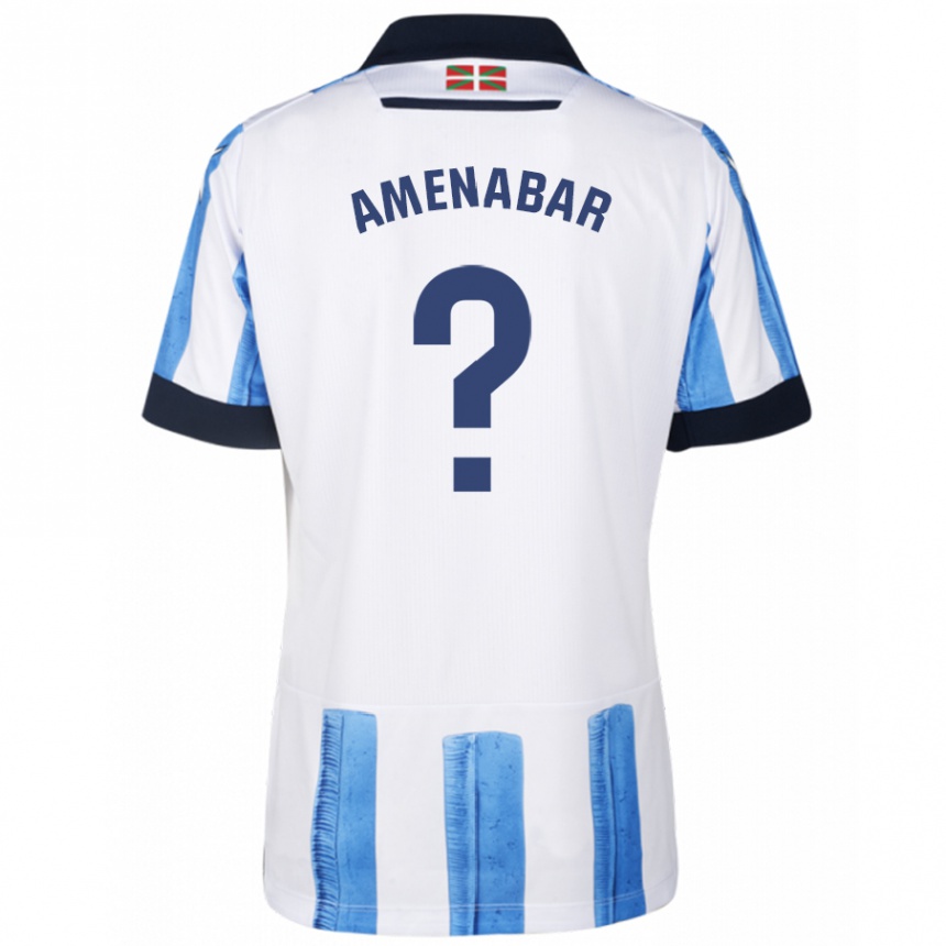 Niño Fútbol Camiseta Aritz Amenabar #0 Azul Blanco 1ª Equipación 2023/24 México