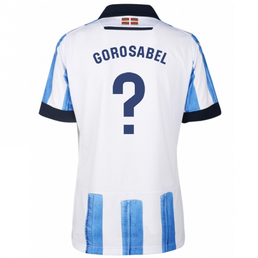 Niño Fútbol Camiseta Gorka Gorosabel #0 Azul Blanco 1ª Equipación 2023/24 México