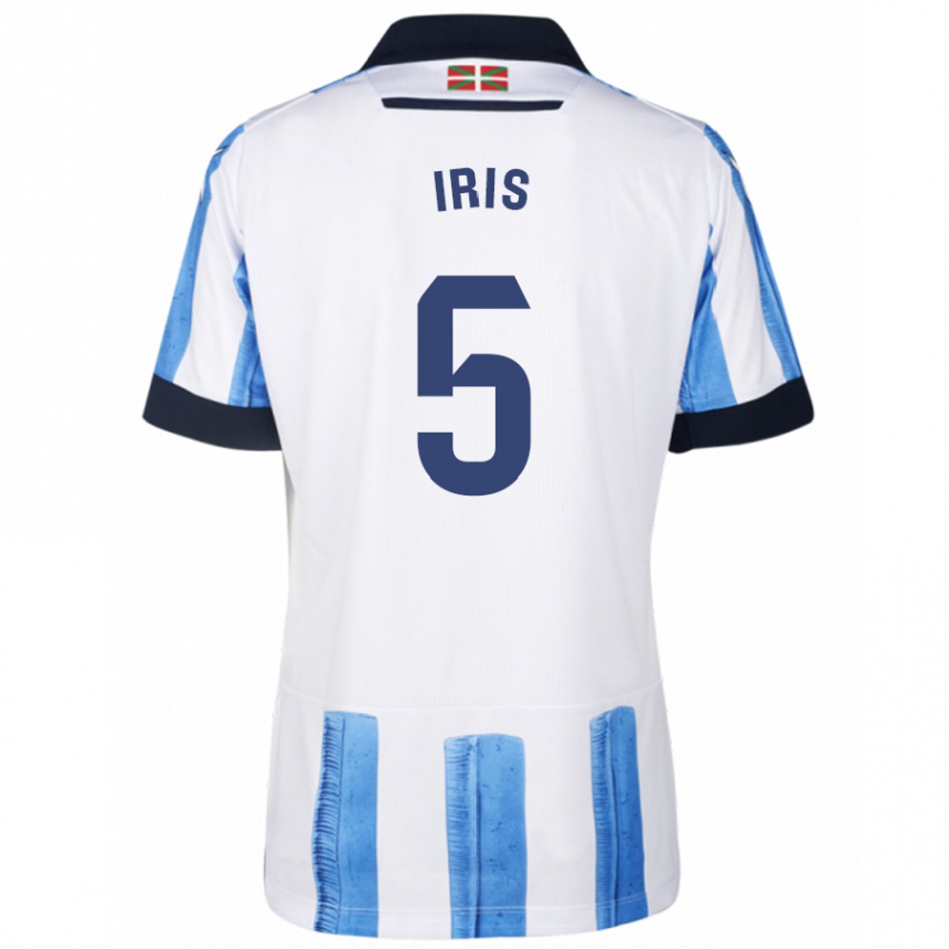 Niño Fútbol Camiseta Iris Arnaiz Gil #5 Azul Blanco 1ª Equipación 2023/24 México