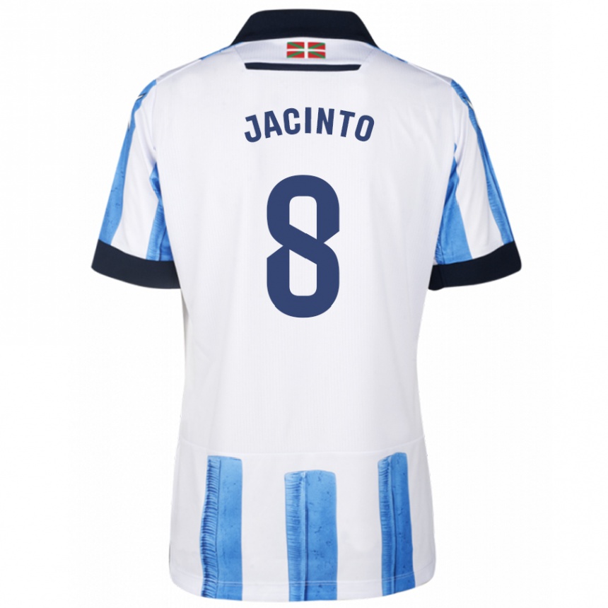 Niño Fútbol Camiseta Andreia De Jesus Jacinto #8 Azul Blanco 1ª Equipación 2023/24 México