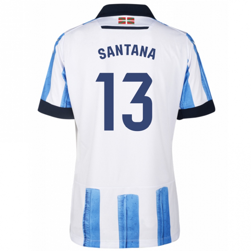 Niño Fútbol Camiseta Olatz Santana #13 Azul Blanco 1ª Equipación 2023/24 México