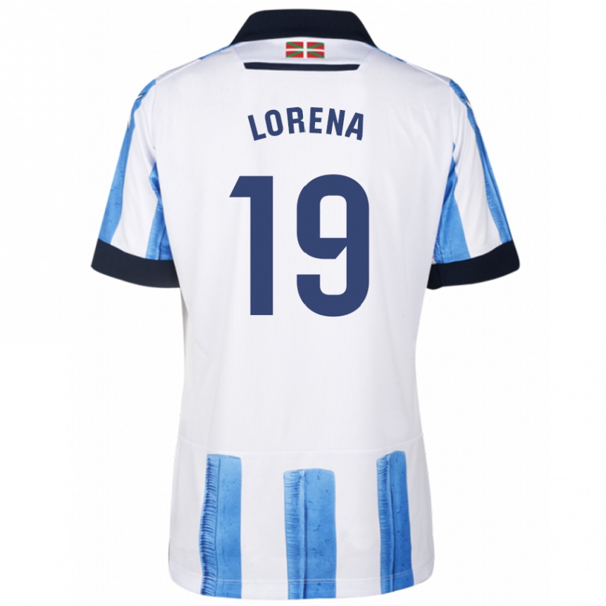 Niño Fútbol Camiseta Lorena Navarro Domínguez #19 Azul Blanco 1ª Equipación 2023/24 México