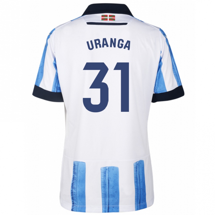 Niño Fútbol Camiseta Haizea Uranga Agirre #31 Azul Blanco 1ª Equipación 2023/24 México