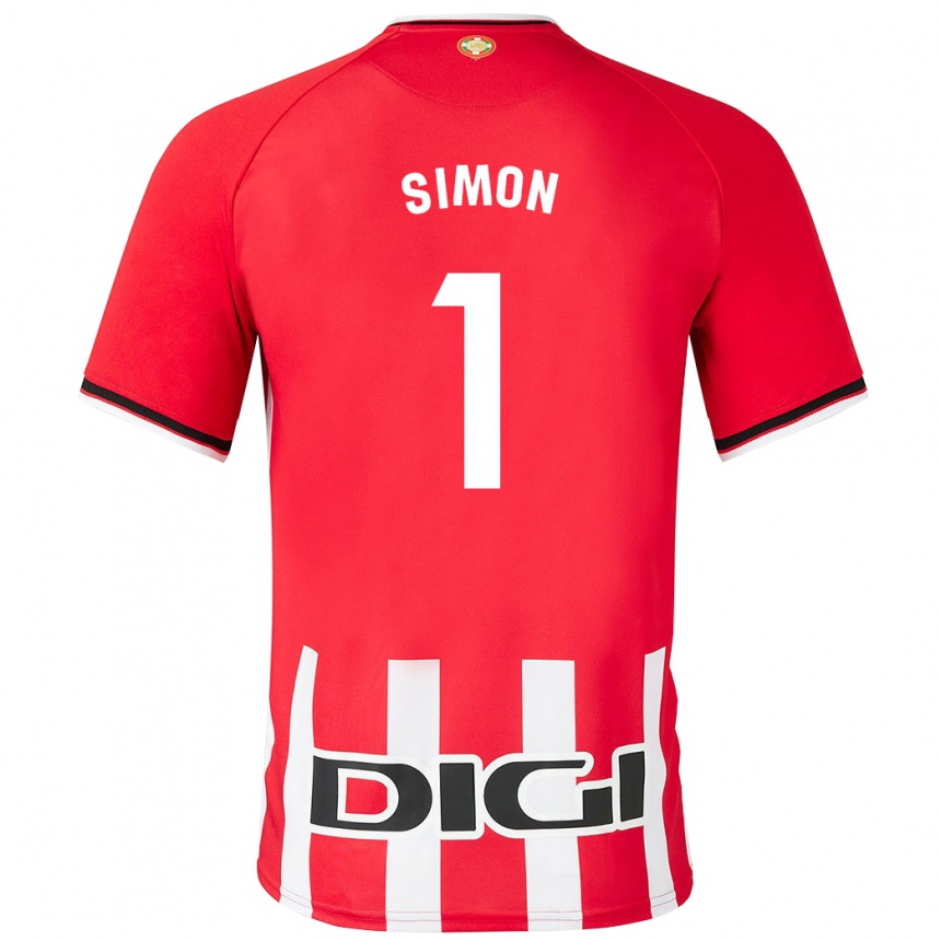 Niño Fútbol Camiseta Unai Simón #1 Rojo 1ª Equipación 2023/24 México