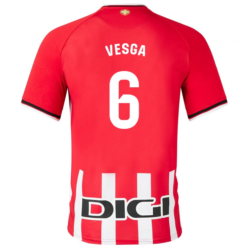 Niño Fútbol Camiseta Mikel Vesga #6 Rojo 1ª Equipación 2023/24 México