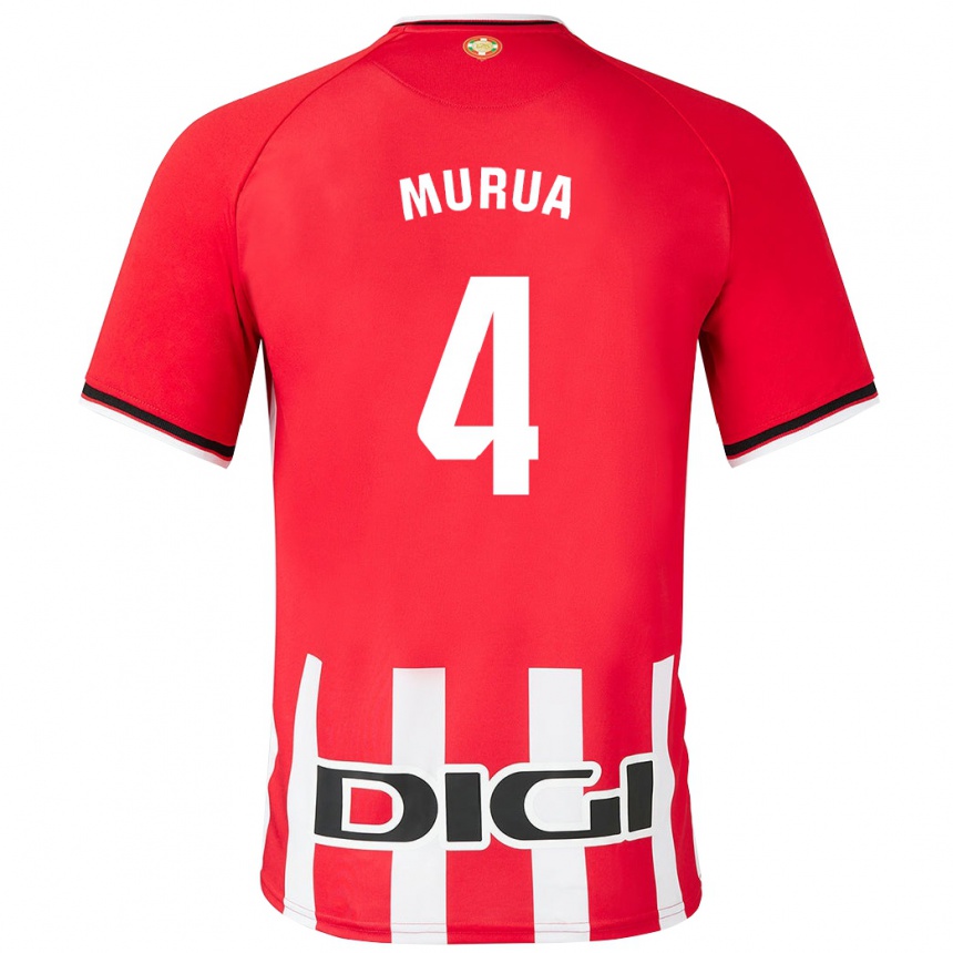 Niño Fútbol Camiseta Garazi Murua Astorkiza #4 Rojo 1ª Equipación 2023/24 México