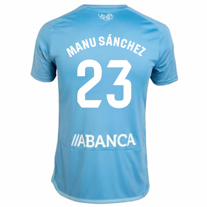 Niño Fútbol Camiseta Manu Sanchez #23 Azul 1ª Equipación 2023/24 México