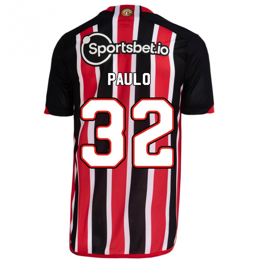 Niño Fútbol Camiseta Marcos Paulo #32 Azul Rojo 2ª Equipación 2023/24 México