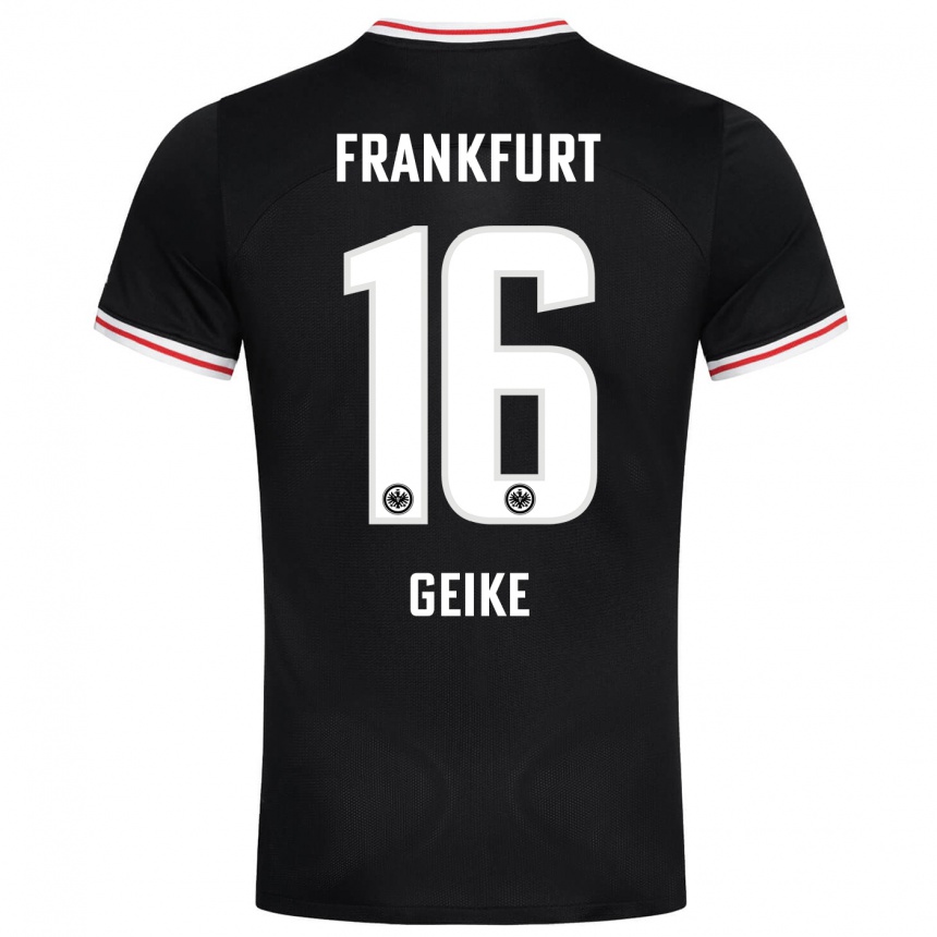 Niño Fútbol Camiseta Jonah Geike #16 Negro 2ª Equipación 2023/24 México