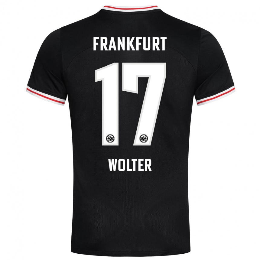 Niño Fútbol Camiseta Pia-Sophie Wolter #17 Negro 2ª Equipación 2023/24 México