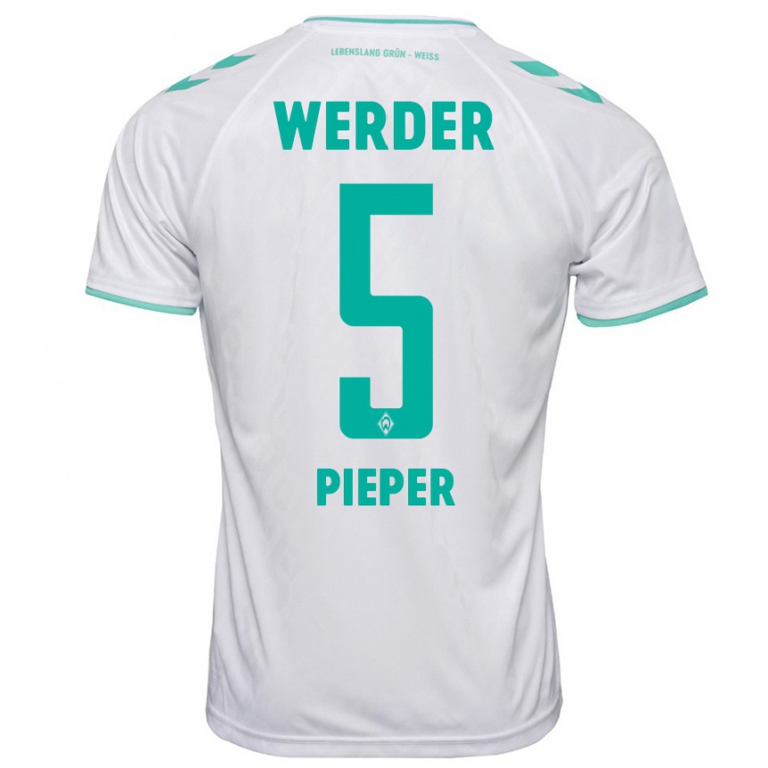 Niño Fútbol Camiseta Amos Pieper #5 Blanco 2ª Equipación 2023/24 México