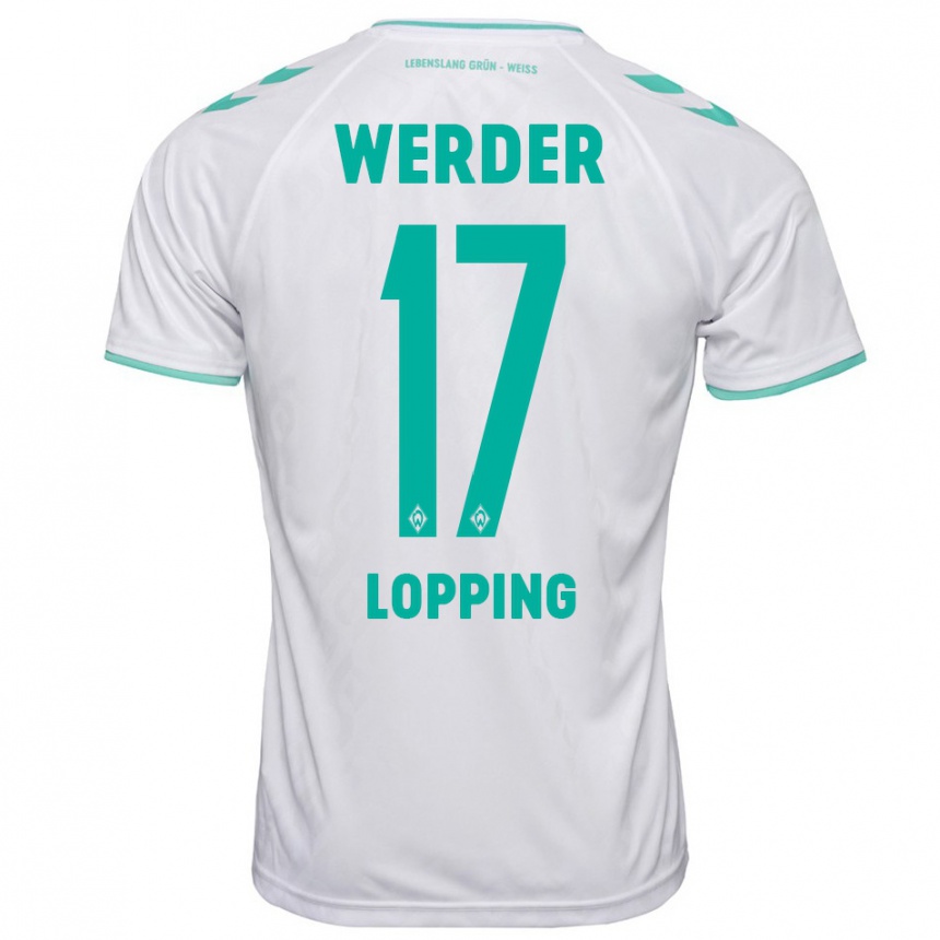 Niño Fútbol Camiseta Jakob Löpping #17 Blanco 2ª Equipación 2023/24 México