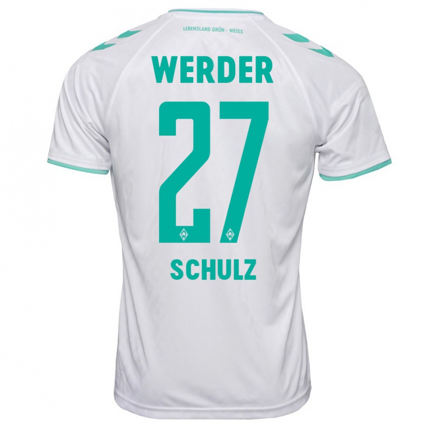 Niño Fútbol Camiseta Ole Schulz #27 Blanco 2ª Equipación 2023/24 México