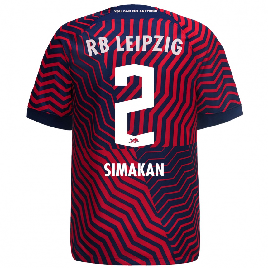 Niño Fútbol Camiseta Mohamed Simakan #2 Azul Rojo 2ª Equipación 2023/24 México