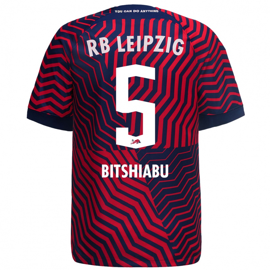 Niño Fútbol Camiseta El Chadaille Bitshiabu #5 Azul Rojo 2ª Equipación 2023/24 México