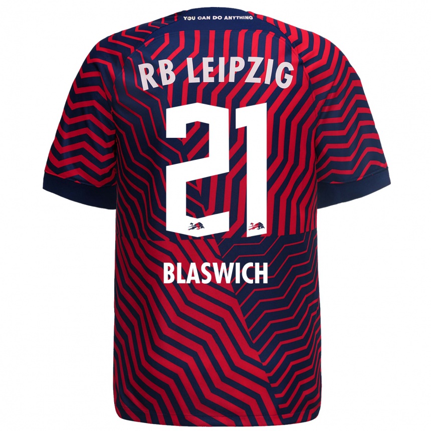 Niño Fútbol Camiseta Janis Blaswich #21 Azul Rojo 2ª Equipación 2023/24 México