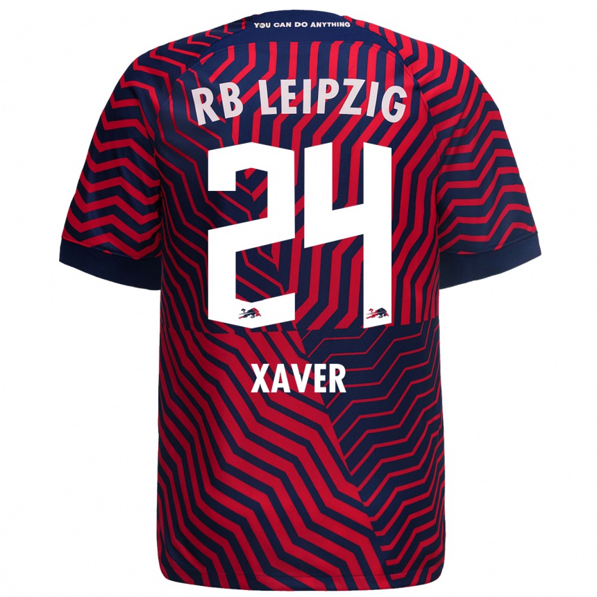 Niño Fútbol Camiseta Xaver Schlager #24 Azul Rojo 2ª Equipación 2023/24 México