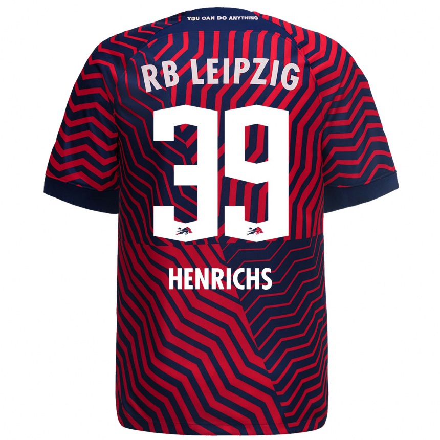 Niño Fútbol Camiseta Benjamin Henrichs #39 Azul Rojo 2ª Equipación 2023/24 México