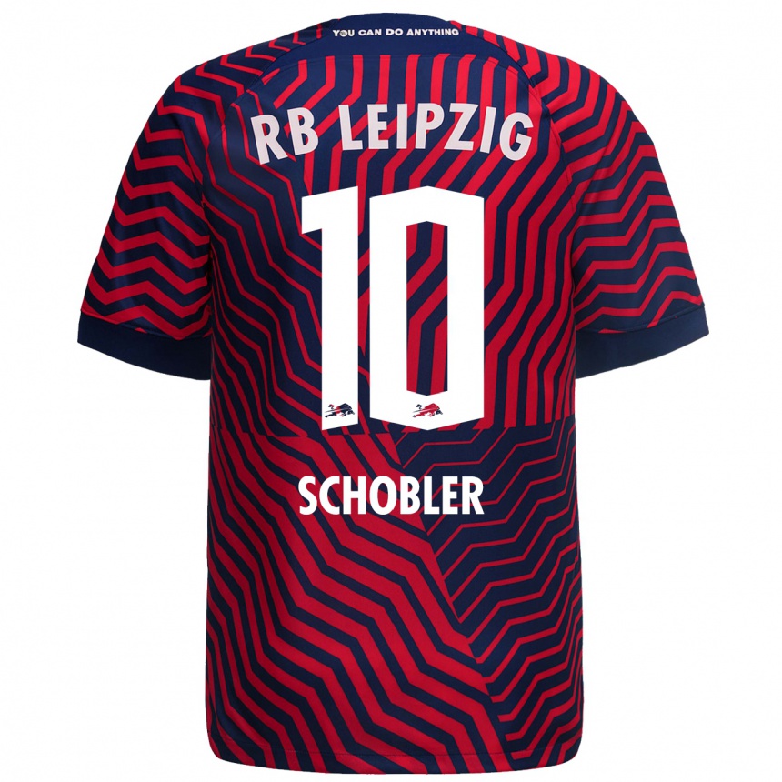 Niño Fútbol Camiseta Laurin Schößler #10 Azul Rojo 2ª Equipación 2023/24 México