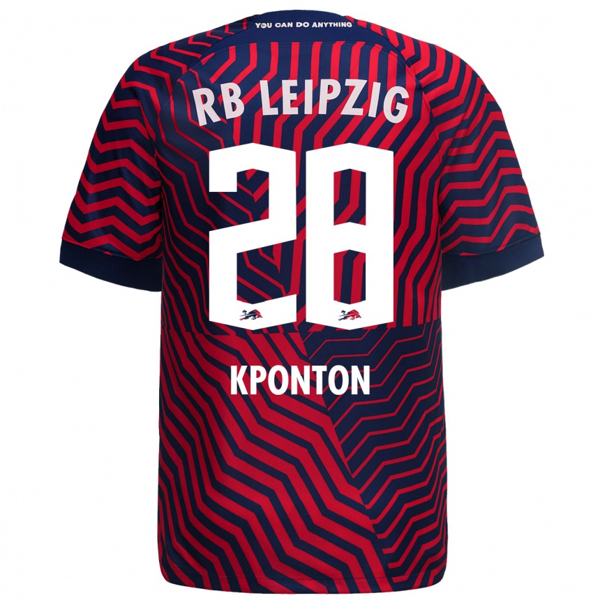 Niño Fútbol Camiseta Marwan Kponton #28 Azul Rojo 2ª Equipación 2023/24 México