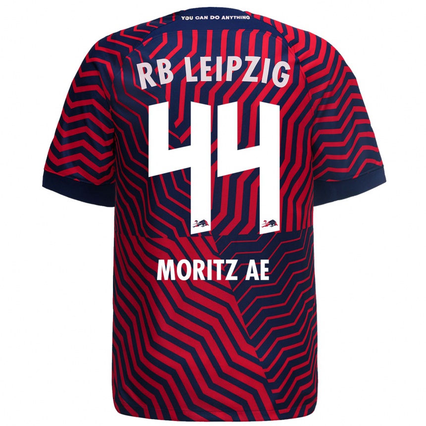 Niño Fútbol Camiseta Moritz Aé #44 Azul Rojo 2ª Equipación 2023/24 México