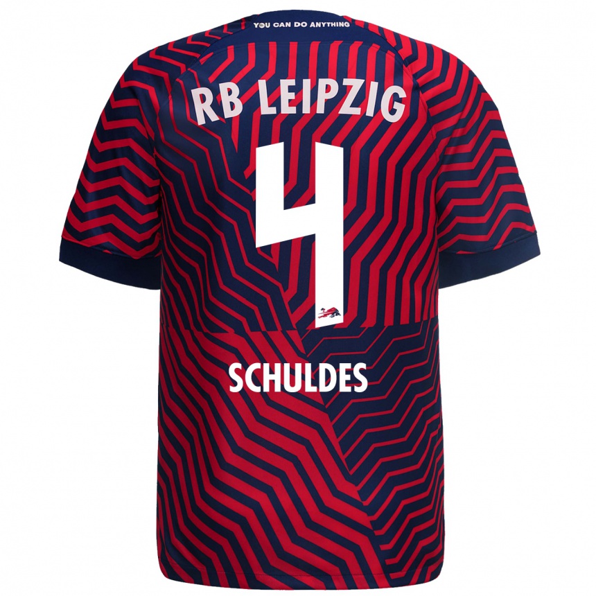 Niño Fútbol Camiseta Jamie Schuldes #4 Azul Rojo 2ª Equipación 2023/24 México