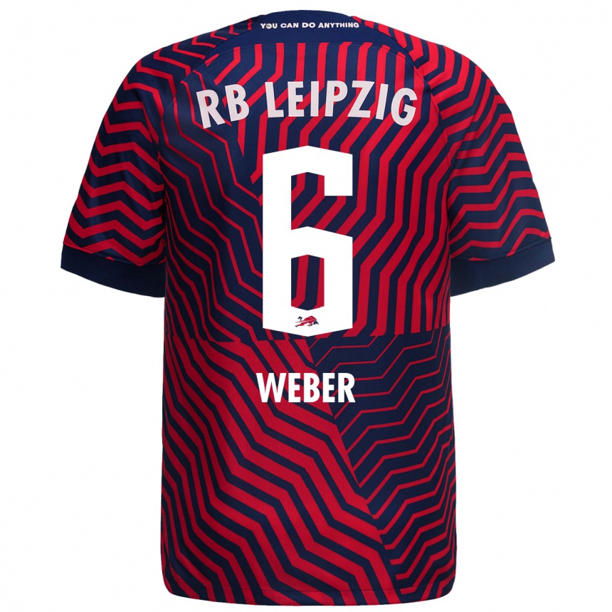 Niño Fútbol Camiseta Samuel Weber #6 Azul Rojo 2ª Equipación 2023/24 México